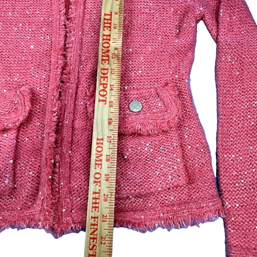NWOT Sioni Wool Blend Knit Cardigan  Sequins S Jacket MSRP $129 Old Money - Picture 12 of 12